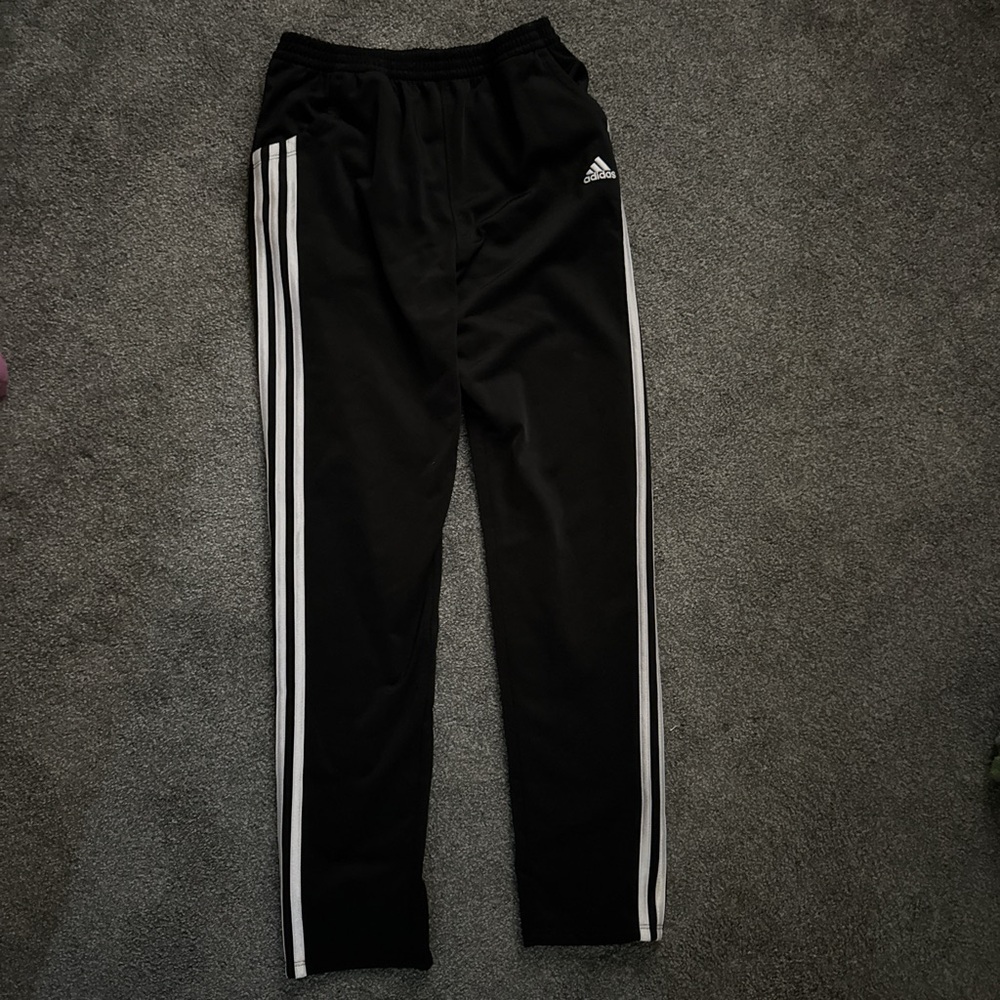 Adidas Kids Black Sweatpants with White Accents